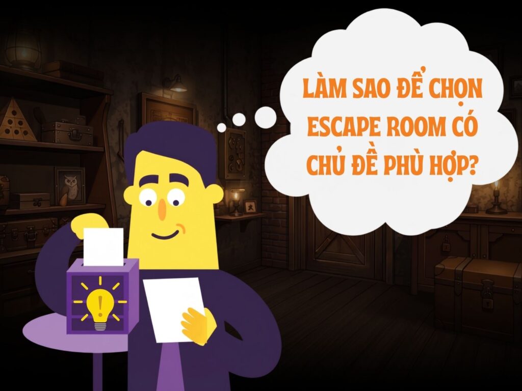 Gợi ý lựa chọn chủ đề Escape Room phù hợp theo sở thích và mục đích trải nghiệm.